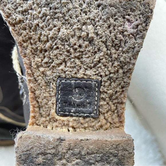 Timberland Dark Brown Leather Boots with Sherpa Lining Size 6 - Picture 9 of 14